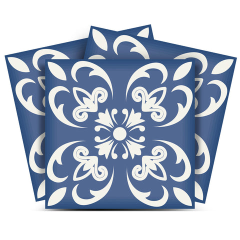 7" X 7" Wedgwood Blue And White  Peel And Stick Removable Tiles