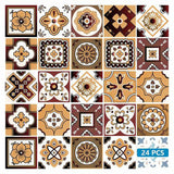 8" X 8" Shades Of Brown Mosaic Peel And Stick Removable Tiles