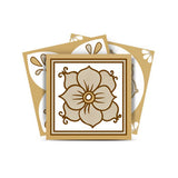 5" X 5" Vintage Brown And White Peel And Stick Removable Tiles