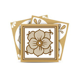 7" X 7" Vintage Brown And White Peel And Stick Removable Tiles