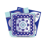7" X 7" Vintage Turq Blue And White Peel And Stick Removable Tiles