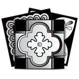 6" X 6" Black White And Gray Mosaic Peel And Stick Removable Tiles
