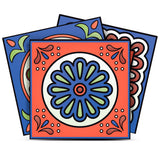 5" X 5" Mediterra Terra Cotta Mosaic Peel And Stick Removable Tiles
