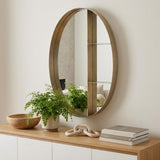 34" Bronze Oval Steel Framed Accent Mirror