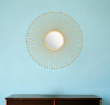 35" Gold Round Iron Framed Accent Mirror