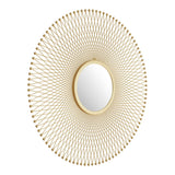 35" Gold Round Iron Framed Accent Mirror