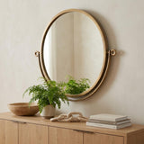 Gold Round Wall Mount Mirror