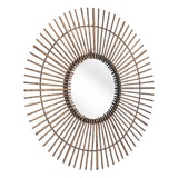 32" Gold Steel Sunburst Framed Accent Mirror