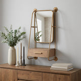 36" Gold Steel Framed Accent Mirror