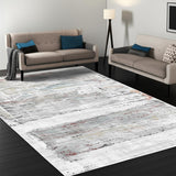 5' X 8' Gray Abstract Irregular Blocks Area Rug
