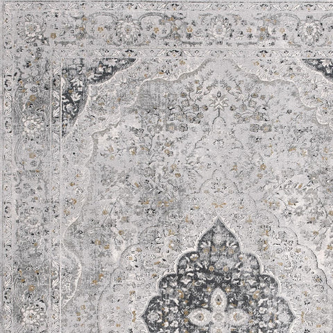 5' X 8' Gray Distressed Decorative Area Rug