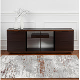 4' X 6' Gray And Brown Abstract Scraped Area Rug