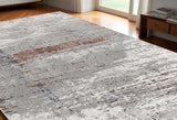 5' X 8' Gray And Brown Abstract Scraped Area Rug