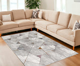 7' X 10' Grey Geometric Area Rug