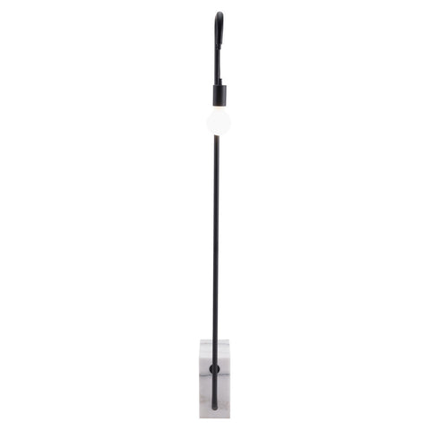 59" Black And White Steel LED Floor Lamp