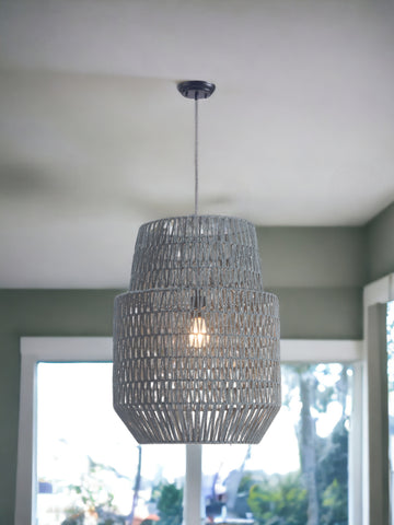 Gray Woven Sky Zig Zag Ceiling Lamp