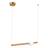 Gold And White Kitchen Island Metal LED Chandelier