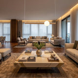 Gold And White Kitchen Island Metal LED Chandelier