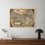Vintage 1598 Map Of The Americas Unframed Print Wall Art