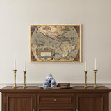 20" X 28" Vintage 1598 Map Of The Americas Wall Art