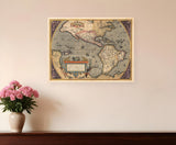 Vintage 1718 Map Of New France Unframed Print Wall Art