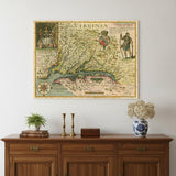 18" X 24" Map Of Virginia C1627 Vintage  Poster Wall Art