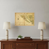 20" X 30" California As An Island C1650 Vintage Map Wall Art