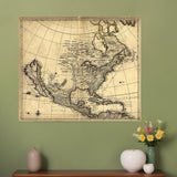 24" X 28" Map Of North America C1685 Vintage  Poster Wall Art