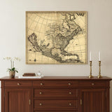 20" X 24" Map Of North America C1685 Vintage  Poster Wall Art