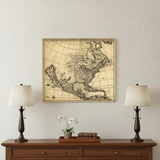 16" X 20" Map Of North America C1685 Vintage  Poster Wall Art