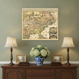 20" X 24" Vintage 1718 Map Of New France