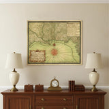 24" X 30" C1747 Map Of The Gulf Coast Vintage  Poster Wall Art