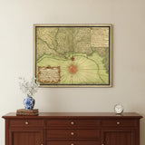 20" X 24" C1747 Map Of The Gulf Coast Vintage  Poster Wall Art