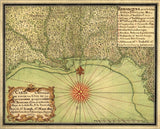 20" X 24" C1747 Map Of The Gulf Coast Vintage  Poster Wall Art