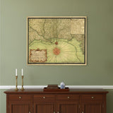 16" X 20" C1747 Map Of The Gulf Coast Vintage  Poster Wall Art