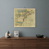 Vintage 1652 Map Of Early North America Unframed Print Wall Art