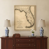 24" X 28" C1823 Early Map Of Florida  Vintage  Poster Wall Art