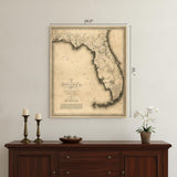 20" X 24" C1823 Early Map Of Florida  Vintage  Poster Wall Art