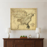 16" X 20" Eagle Map Of America C1833 Vintage  Poster Wall Art