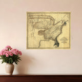 16" X 20" Eagle Map Of America C1833 Vintage  Poster Wall Art