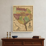 16" X 20" Texas And Surroundings C1837 Vintage Map Poster Wall Art
