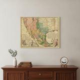 20" X 24" Vintage 1846 Map Of Mexico Wall Art