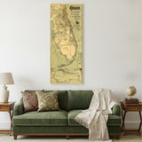 24" X 60" Map Of Jacksonville Florida Vintage Poster Wall Art
