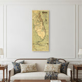 16" X 36" Map Of Jacksonville Florida Vintage Poster Wall Art