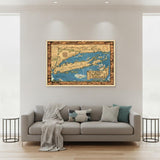 Vintage 1933 Map Of Long Island Unframed Print Wall Art