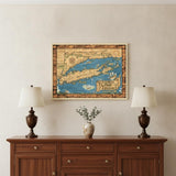 20" X 30" Vintage 1933 Map Of Long Island Wall Art