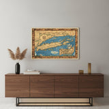 16" x 24" Vintage 1933 Map of Long Island Wall Art