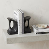 Set of Two 6" Black Metal Decorative Bookends