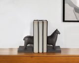 Set of Two 7" Black Cast Iron Horse Decorative Bookends