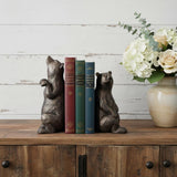 Set of Two Gray Resin Bear Decorative Bookends